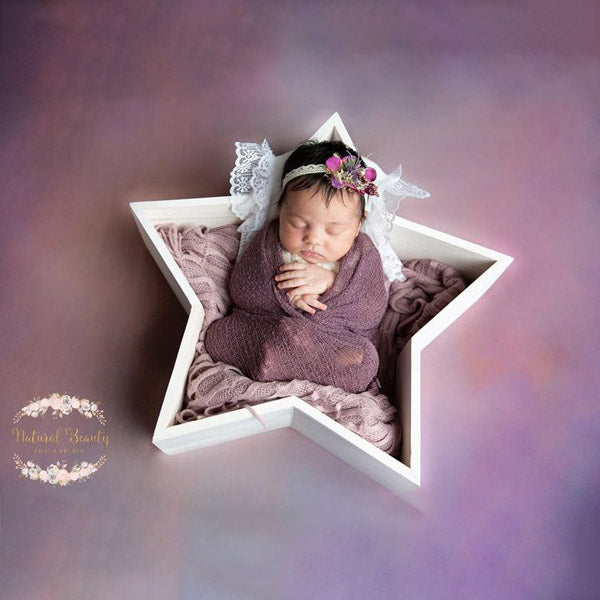 RTS Fox Newborn Photography Props Mini Baby Star White Wooden Box Prop (only US address) - Foxbackdrop