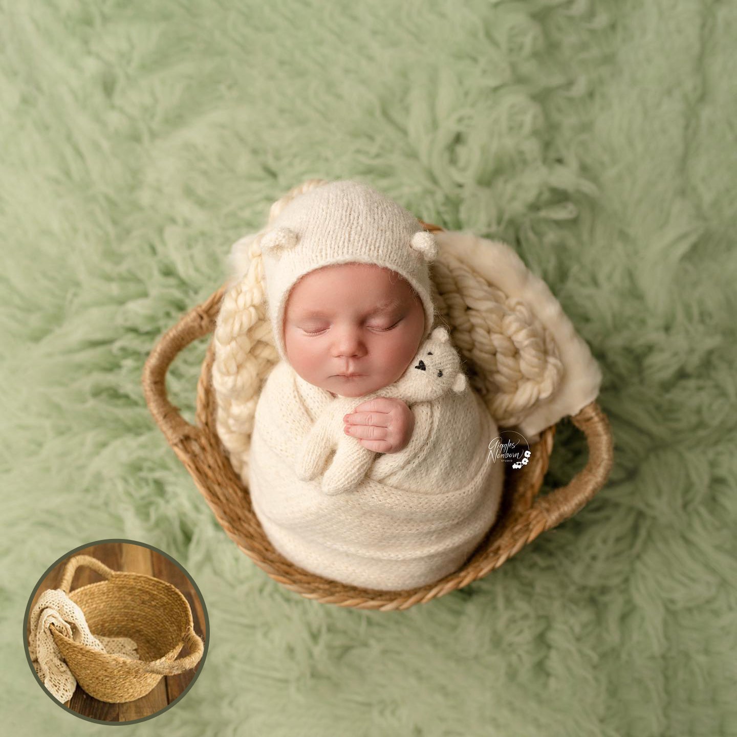 Fox Natural Baskets for Newborn Photo Props