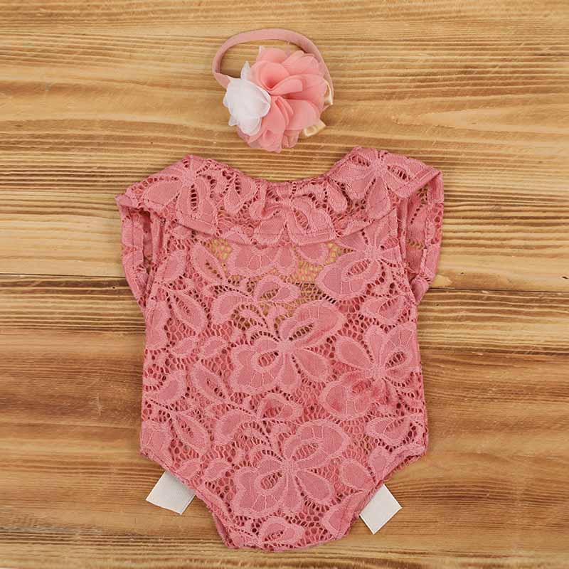 Fox 2pcs Studio Props Newborn Baby Pink Bow-knot Clothing Outfits - Foxbackdrop