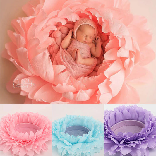 Fox Papery Flowers Baby Bed for Newborn Photo Prop