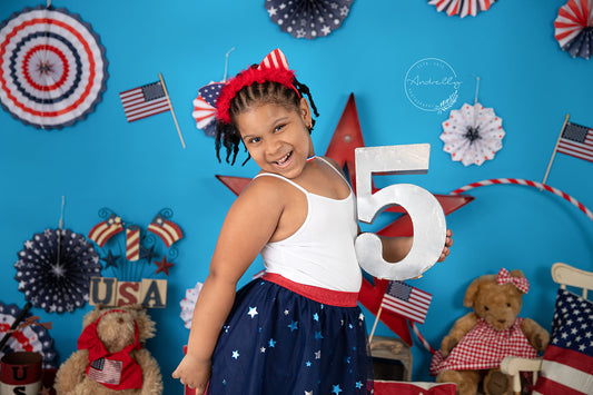 Fox Rolled Blue Pirate National flag Toy Vinyl Backdrop Designed By Blanca Perez - Foxbackdrop