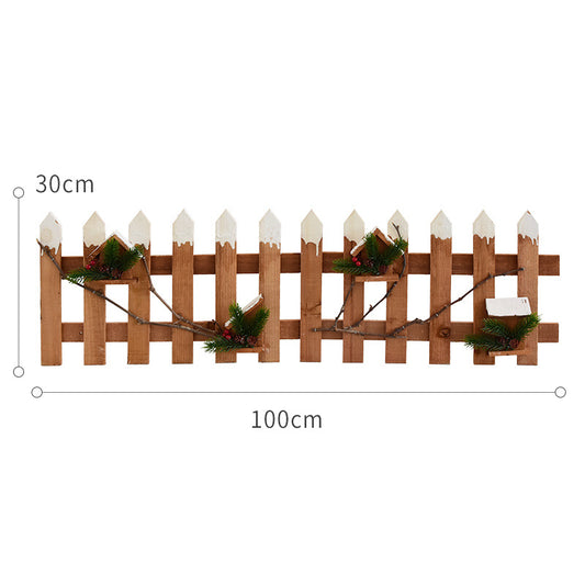 Fox Christmas Tree Fence Log Wood Scene Layout