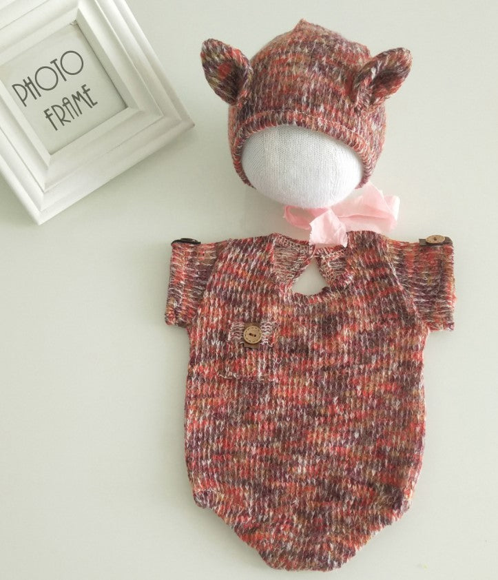 Fox  Studio Props Newborn Baby Clothing Outfits with Hat Kit for Photography - Foxbackdrop