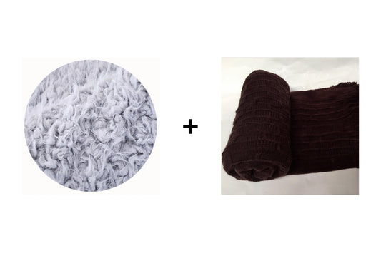 Warm up 2PCS 100x160cm Cashmere Soft Blanket + 100x200cm Baby Swaddle Wrap Fabric Photography Props