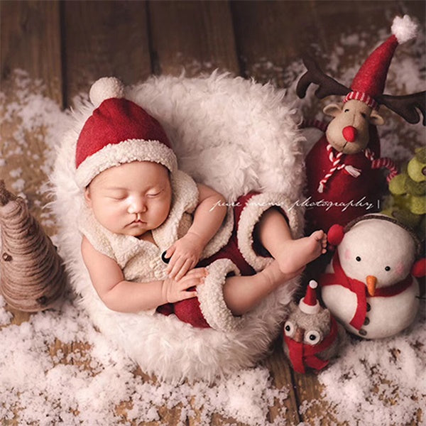 Fox 3pcs Christmas Baby Vest Outfits for Photography Prop - Foxbackdrop