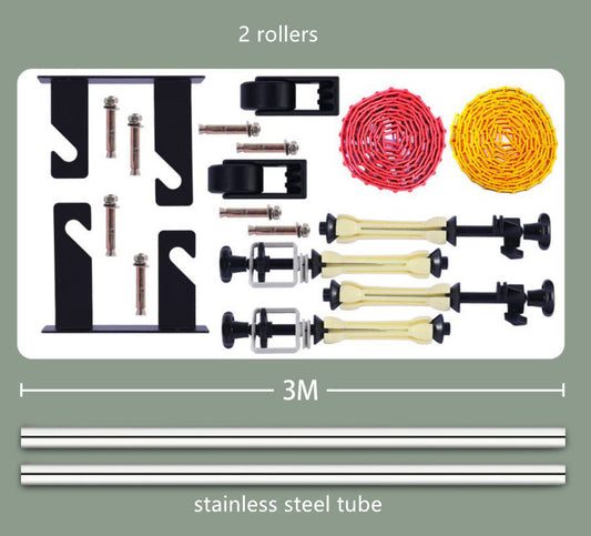 Photography Backdrop Prop Roller Wall Mounting Manual Backdrop Support System with 3m Stainless Steel Tube