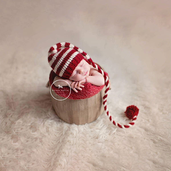 Fox Christmas Gift Baby Weave Long Tail Hat for Photography Prop Outfits - Foxbackdrop