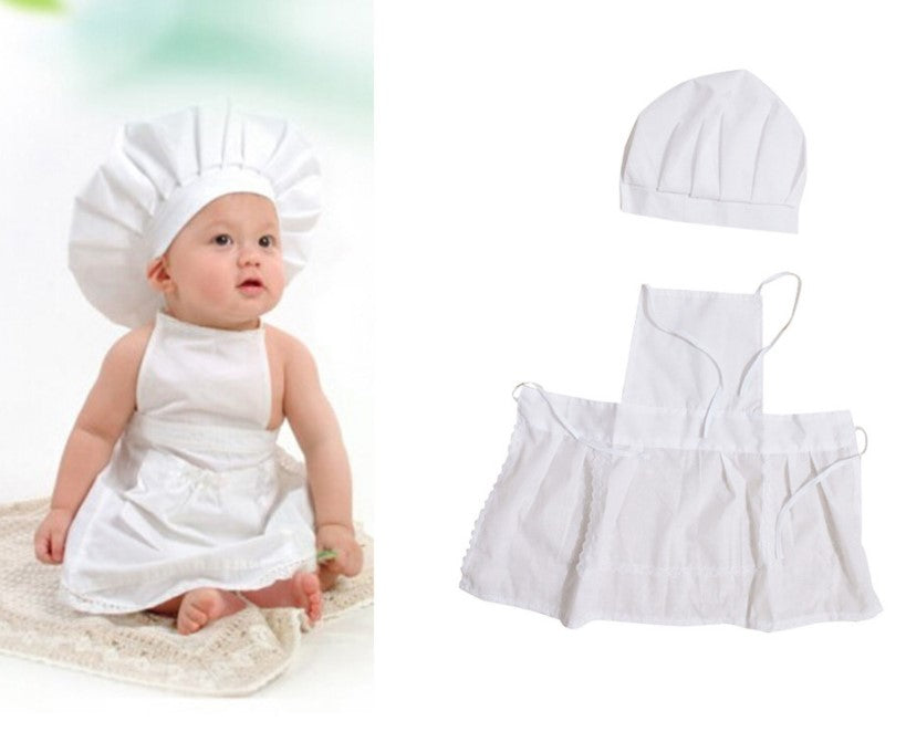 Fox White Kids Kitchen Cook Outfit Clothes Photo Prop for Photoshoot - Foxbackdrop