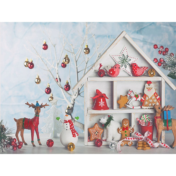 Fox Christmas Gift Toys Vinyl Backdrop - Foxbackdrop