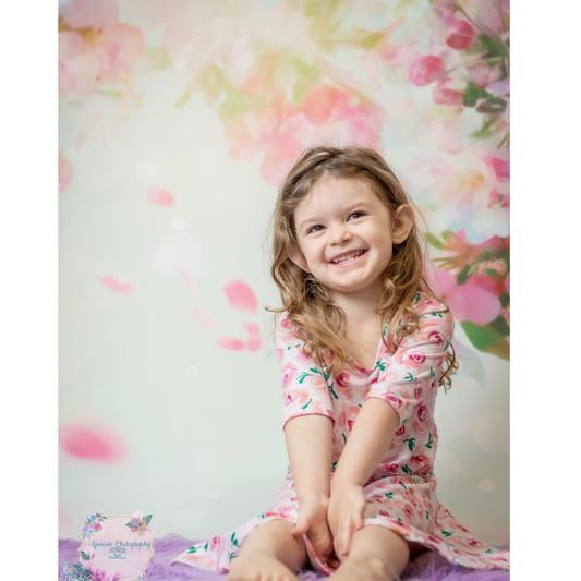 Fox Pink Flowers Petals Vinyl Backdrop - Foxbackdrop