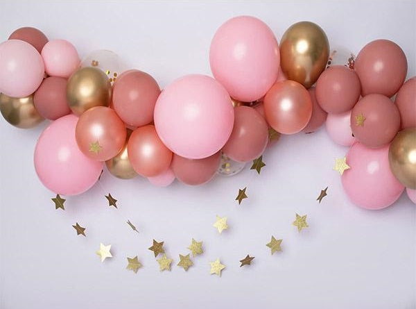 Fox Pink Balloons Girls Birthday Vinyl Backdrop Designed by Natasha