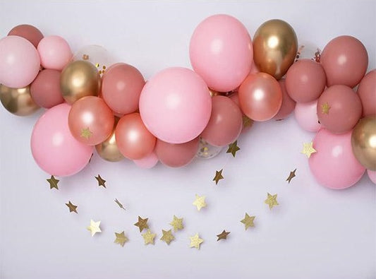 Fox Pink Balloons Girls Birthday Vinyl/Fabric Backdrop Designed by Natasha