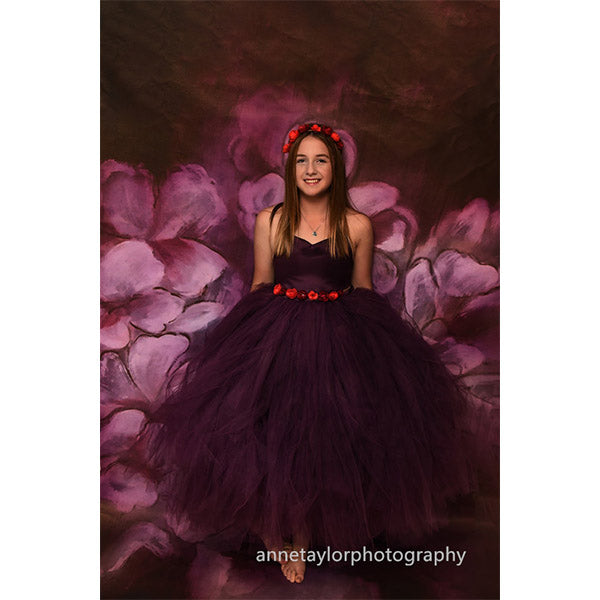 Fox Rolled Vinyl Purple Flowers Backdrop for Photography - Foxbackdrop