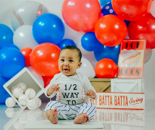 Fox Hey Batta Batta Baseball Sports Vinyl Backdrop Designed by Kayla Miller