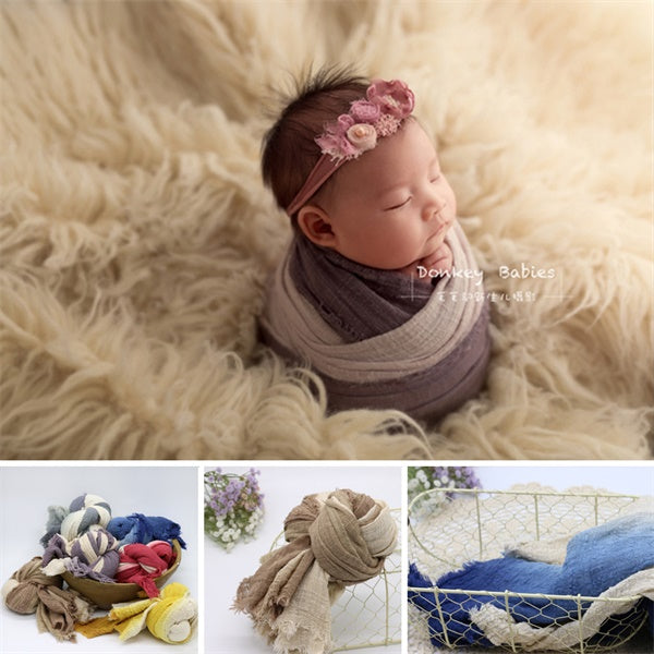 Fox 100x200cm Newborn Posing Tie dye Fabric Gradient Tassel Wrap Photograph - Foxbackdrop