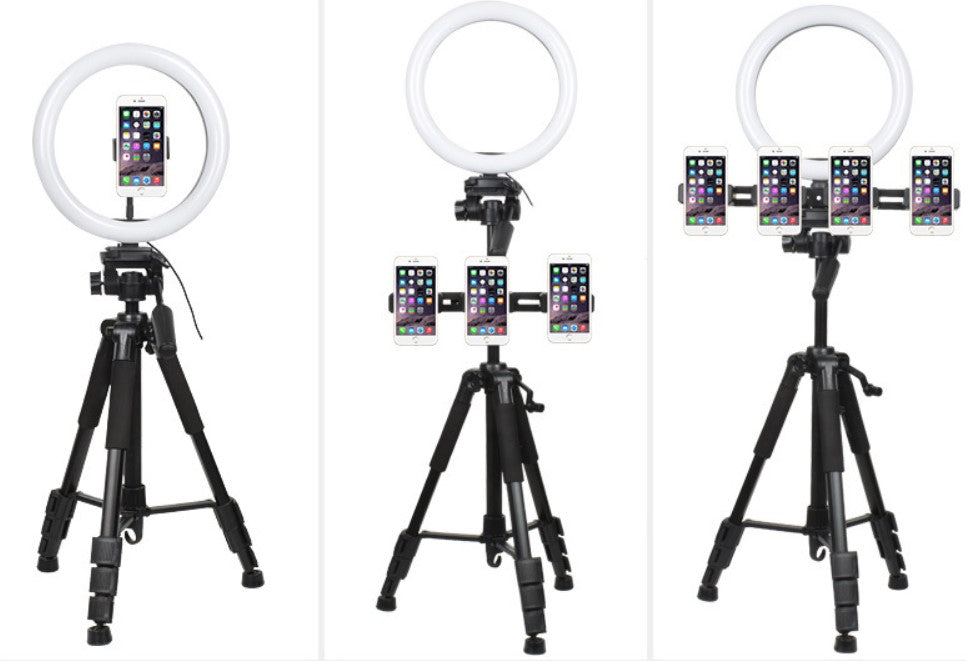 Fox Ring Light with Tripod Stand & Cell Phone Holder for Live Stream/Makeup, UBeesize Mini Led Camera Ringlight for YouTube Video/Photography - Foxbackdrop