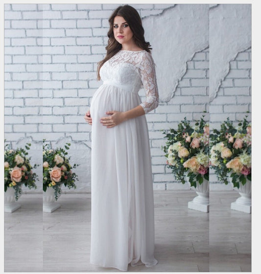 Fox Long Chiffon Woman Maternity Dress for Photography