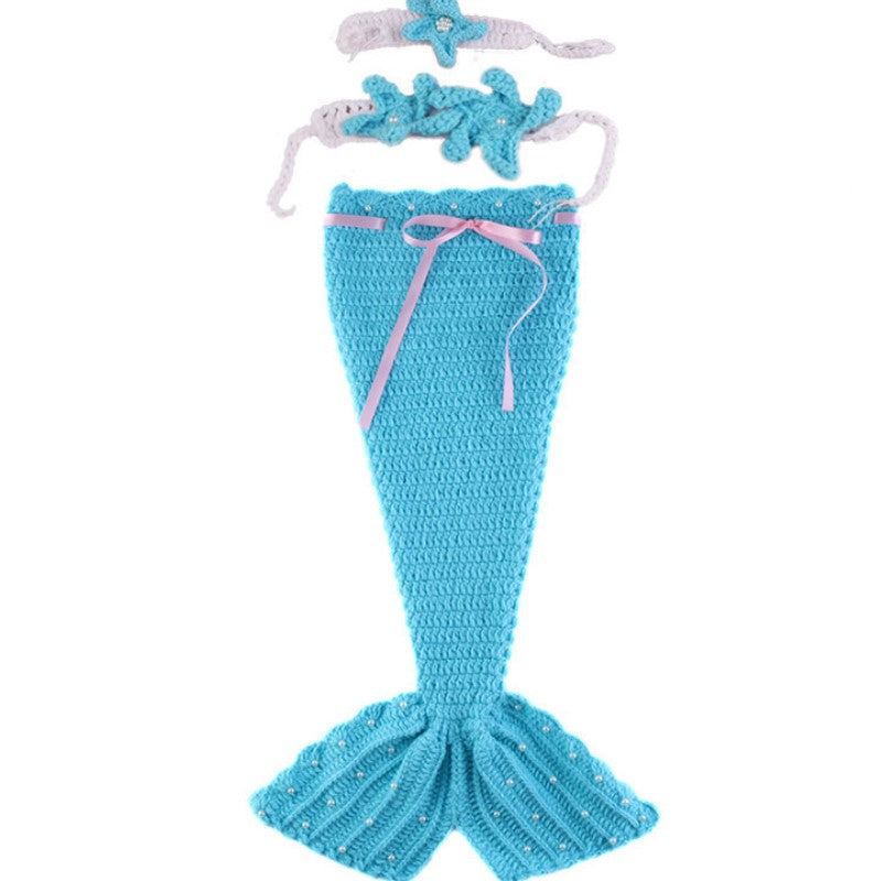 Fox Newborn Knitting Baby Outfit Clothes Mermaid Clothing Photo Prop - Foxbackdrop