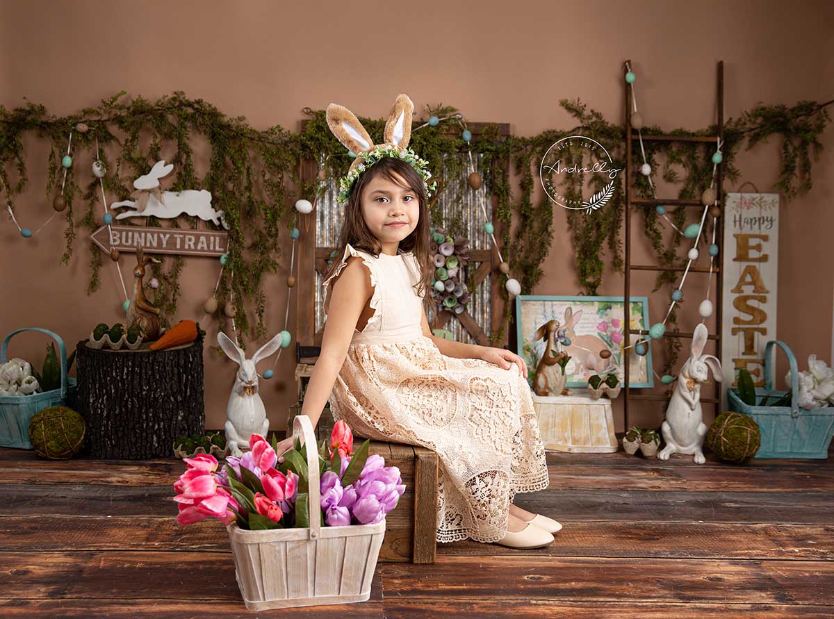 Fox Rolled Easter Day Rabbit carrot Vinyl Backdrop Designed By Blanca Perez - Foxbackdrop