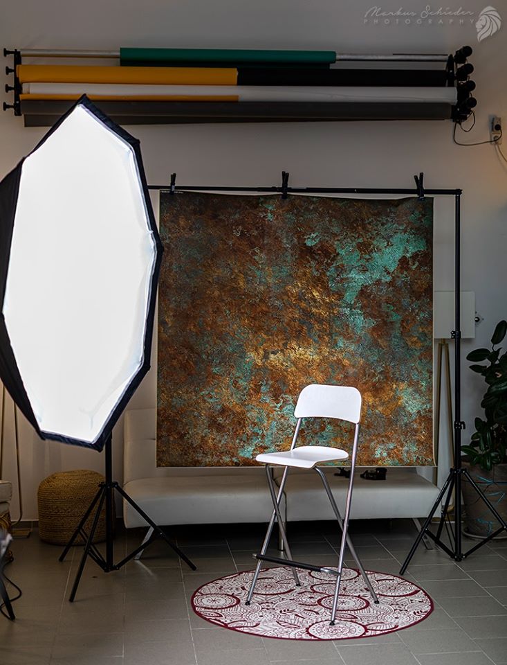 Fox Abstract Iron Rust Portrait Rolled Vinyl Backdrop - Foxbackdrop