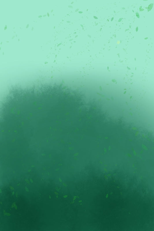 Fox Green Gradient Small Leaves Vinyl Backdrop Designed By Ani Ghelichian