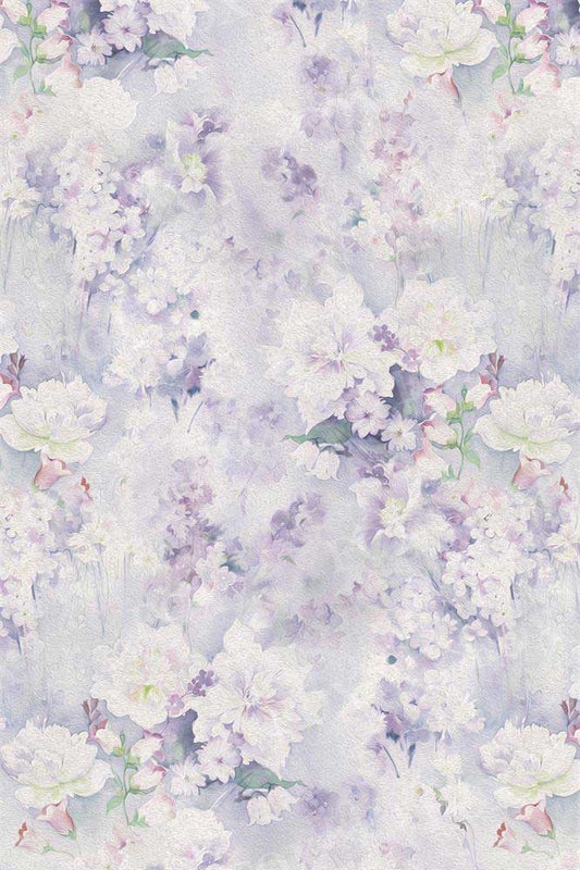 Fox Purple Flower Vintage Portrait Vinyl Backdrop for Photography