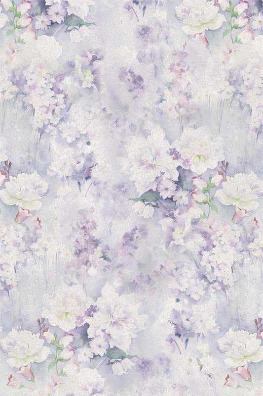 Fox Purple Flower Vintage Portrait Vinyl/Fabric Backdrop for Photography