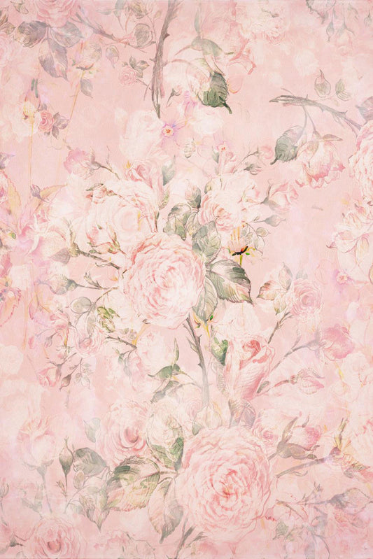 Fox Pink Rose Vintage Vinyl/Fabric Backdrop for Photography