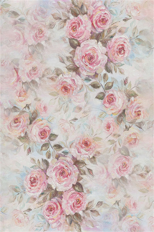 Fox Retro Rose Painting Vinyl/Fabric Backdrop for Photography