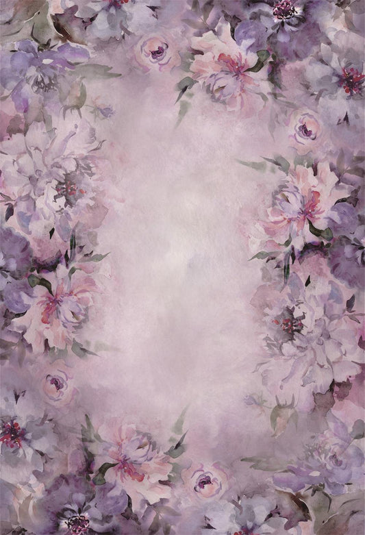 Fox Purple Peony Vinyl Photography Backdrop