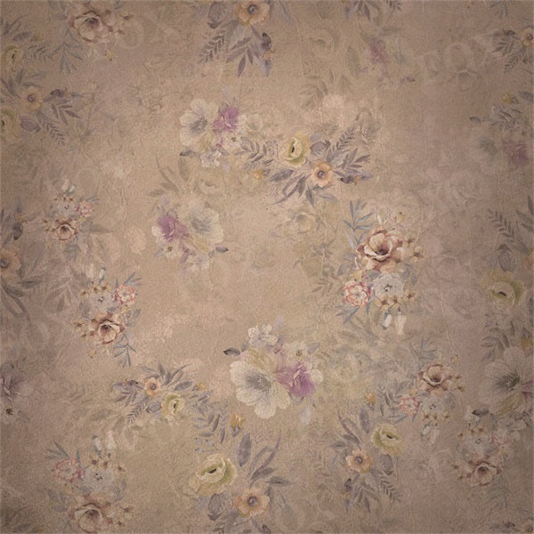 RTS Fox Vintage Brown Flowers Fabric Photography Backdrop