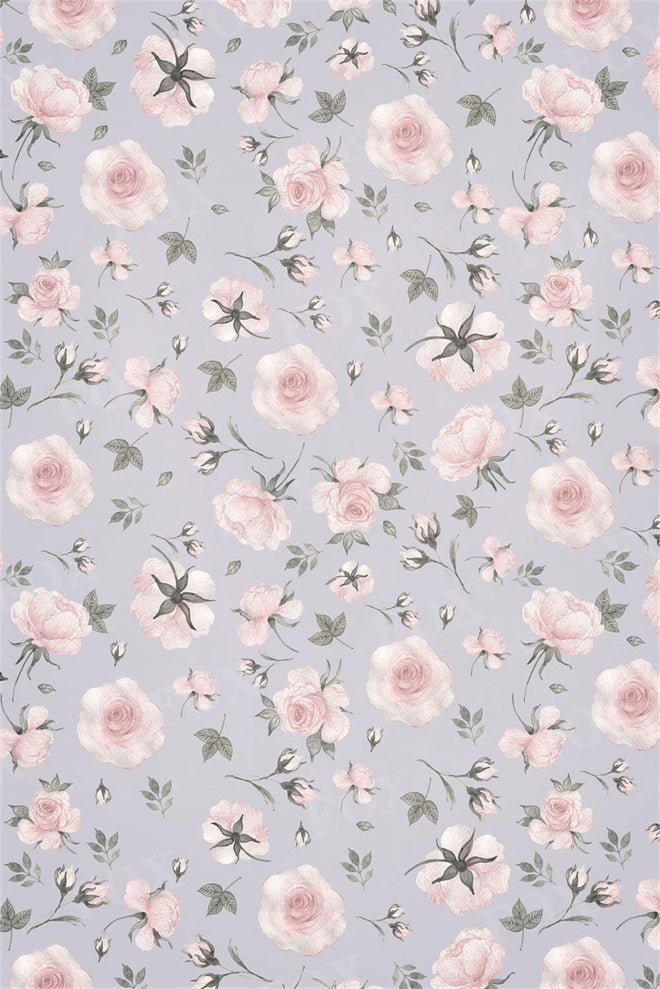 Fox Retro Flowers and Plants Vinyl Backdrop for Photography