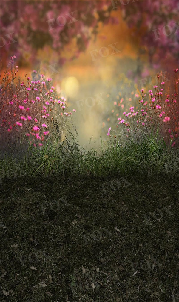 Fox Spring Grassland Flowers Fabric/Fabric/Vinyl Photography Backdrop