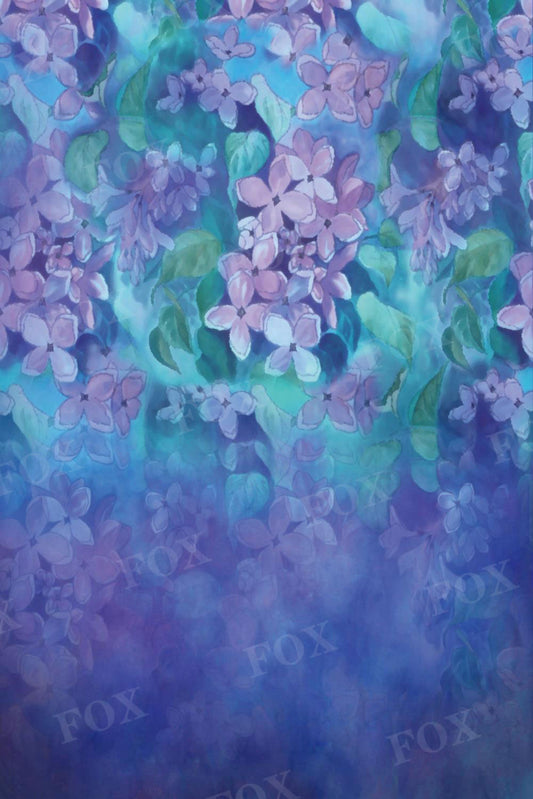 Fox Rolled Hydrangea Painting Vinyl Backdrop for Photography