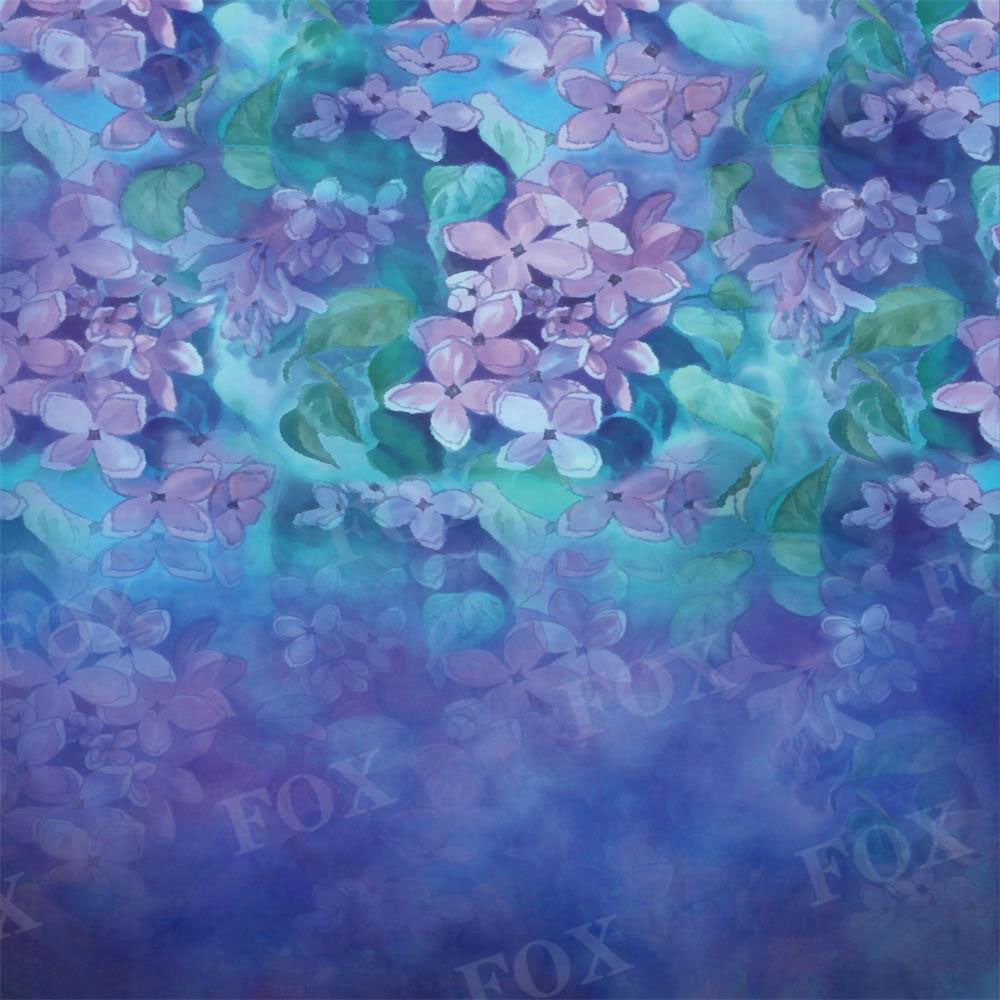 Fox Rolled Hydrangea Painting Vinyl/Fabric Backdrop for Photography