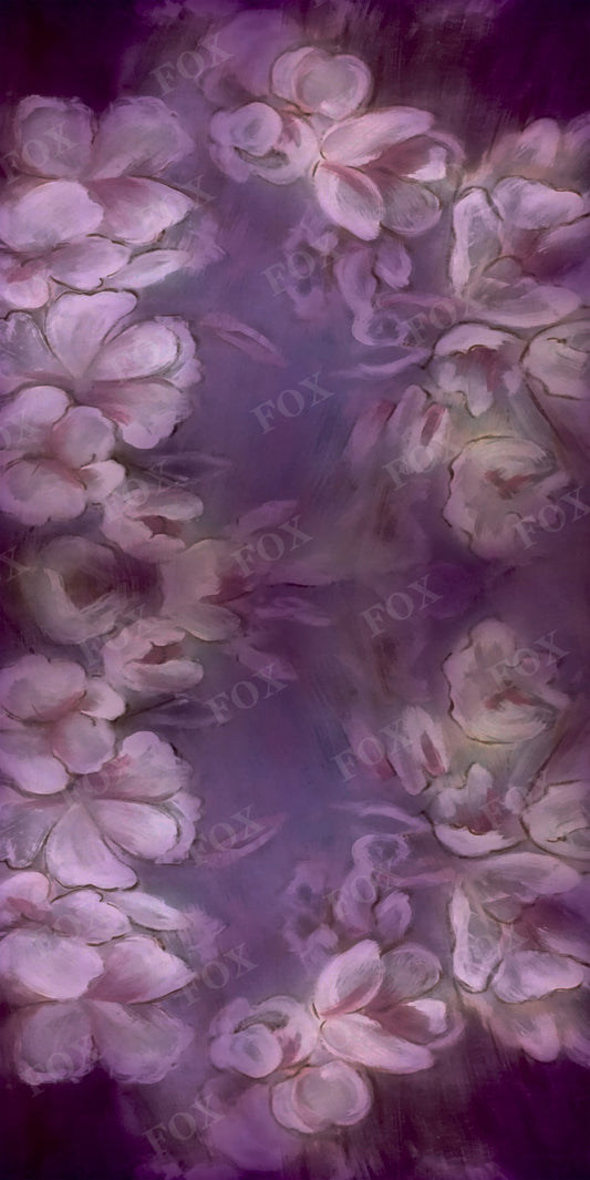 Fox Sweep Fabric Backdrop Purple Flowers for Photography