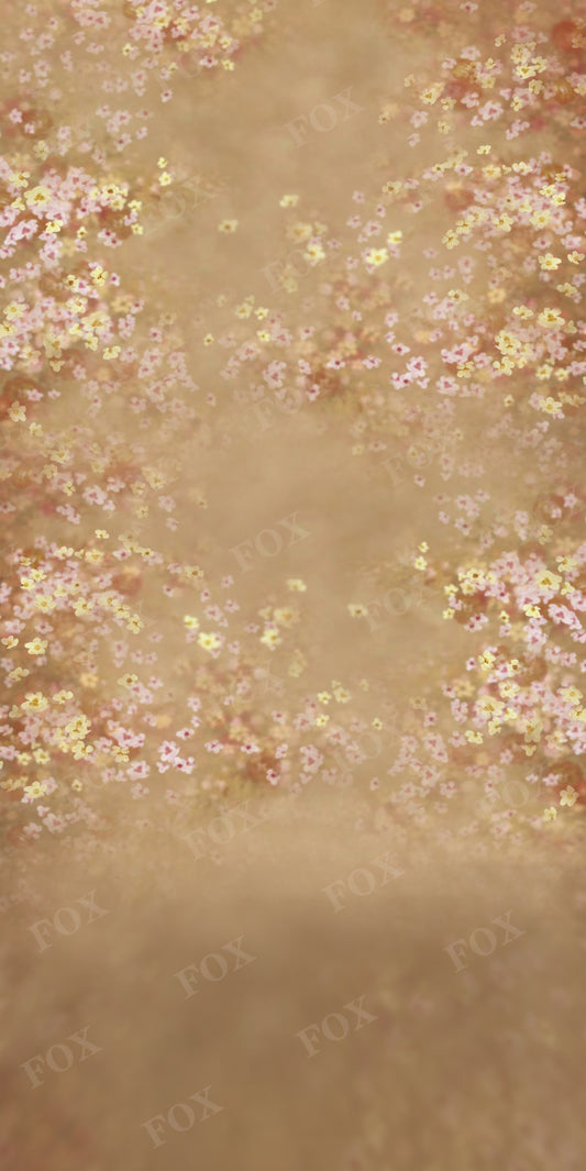 Fox Sweep Fabric Backdrop Little Flowers Champagne for Photography