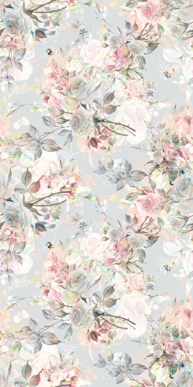 Fox Sweep Fabric Backdrop Retro Flowers for Photography
