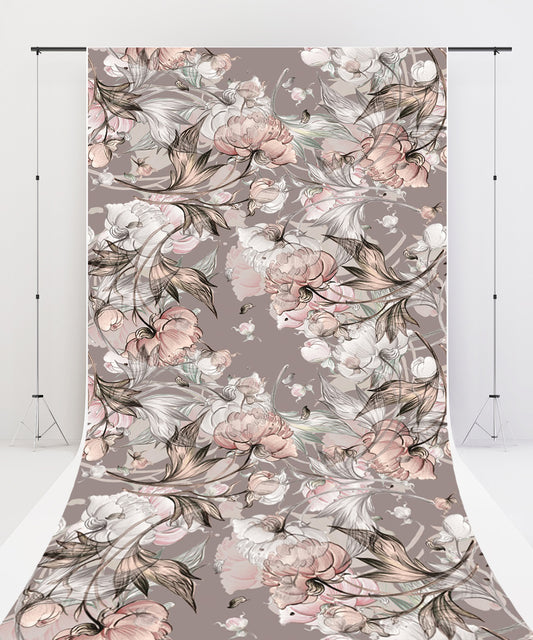 Fox Sweep Fabric Backdrop Vintage Flowers for Photography