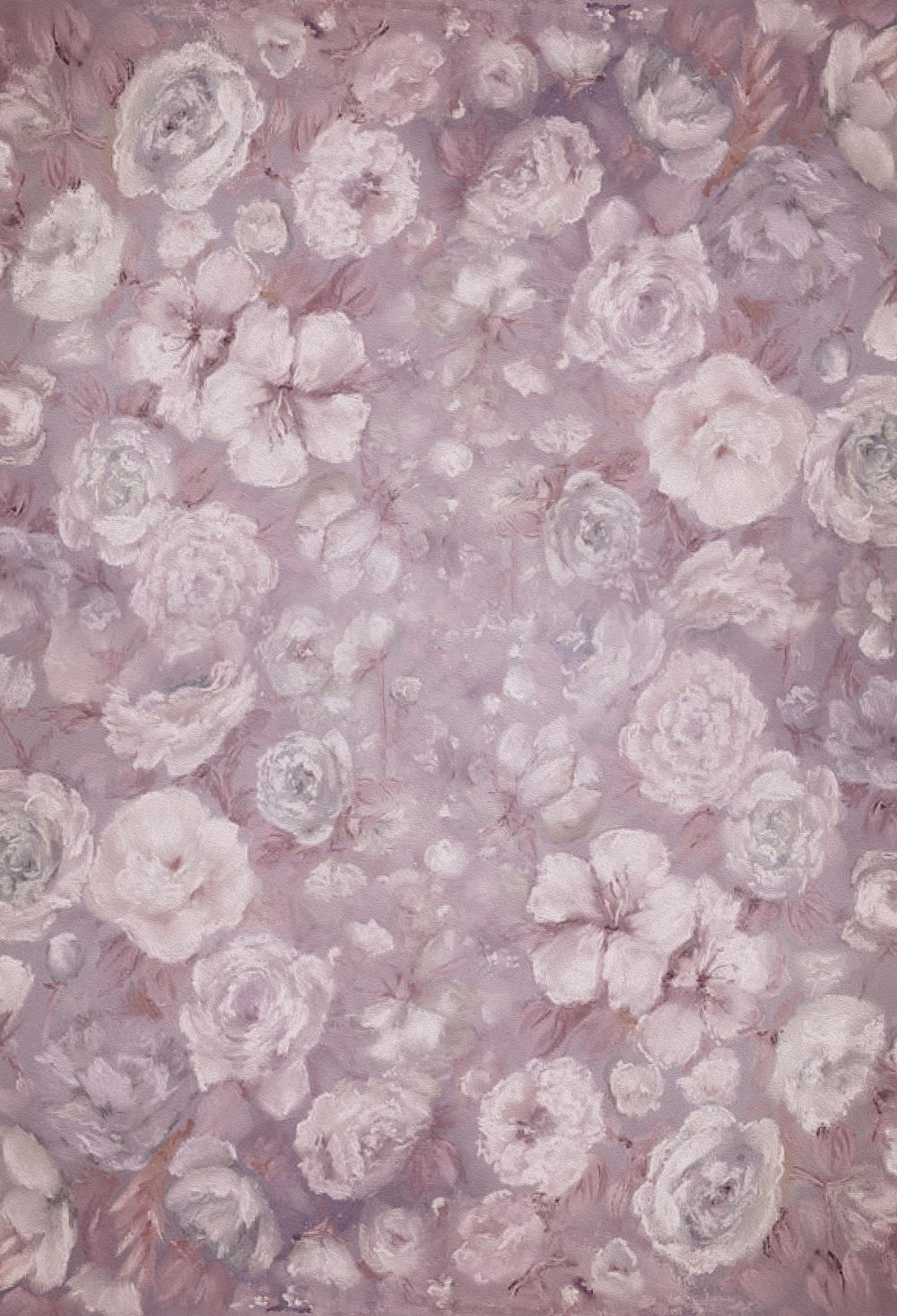 Fox Retro Purple Rose Vinyl/Fabric Backdrop for Photography