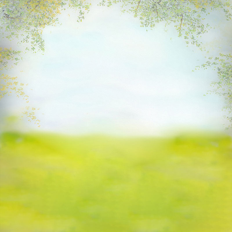Fox Spring Light Yellow Grass Vinyl/Fabric Backdrop