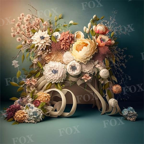 Fox Spring Floral Vinyl/Fabric Backdrop for Photography