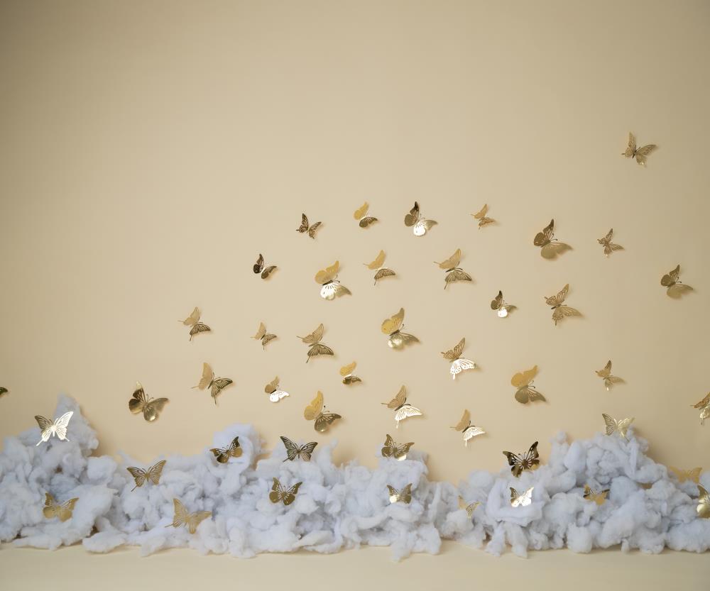 Fox Butterfly Wall Birthday Vinyl/Fabric Backdrop Designed By Blanca Perez
