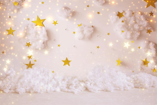 Fox Stars and Clouds Children Photography Fabric/Vinyl Backdrop