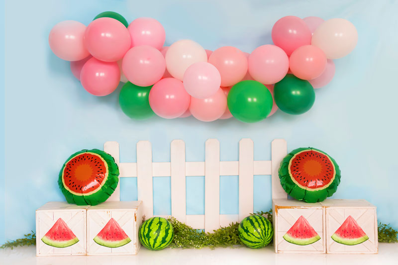 Fox Summer Cakesmash Watermelon Birthday Vinyl/Fabric Backdrop
