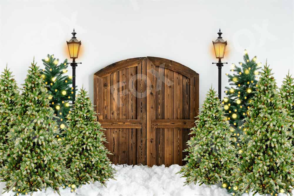 Fox Rolled Christmas Tree for Photography Vinyl Christmas Backdrops - Foxbackdrop