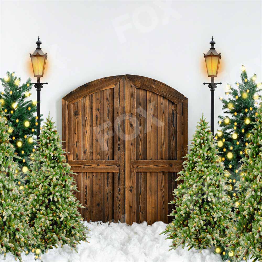 Fox Rolled Christmas Tree for Photography Vinyl Christmas Backdrops - Foxbackdrop