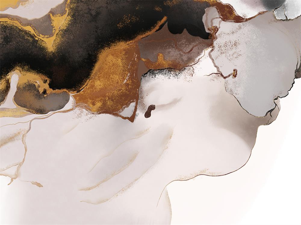 Fox Retro Ivory Marble With Black Yellow White Grain Vinyl Backdrop - Foxbackdrop