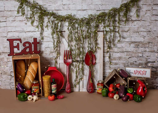 Fox Italian Kitchen Ware Snack Children Birthday Backdrop Designed By Heather Galto - Foxbackdrop