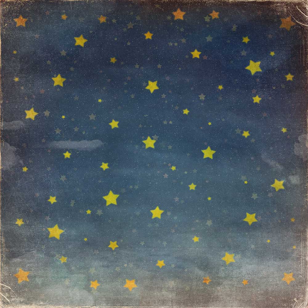 Fox Night Cloud Star Birthday Vinyl Photo Backdrop - Foxbackdrop